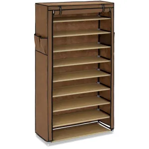 10-Tier Shoe Rack Storage Organizer w/ Cover