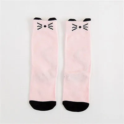 2017 Knee Socks Newborn Baby Boy Baby Fox Baby Socks Cute Cartoon Animal Cat Leg Warmers For Infant Infants