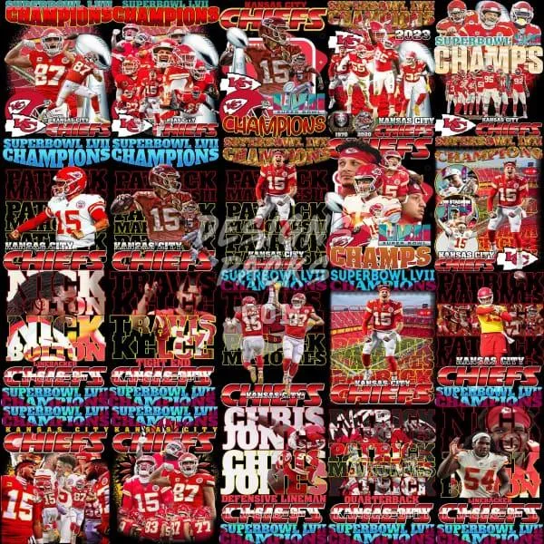 31 Football Kansas Champion 2023 Designs Bundle PNG