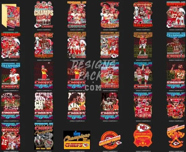 31 Football Kansas Champion 2023 Designs Bundle PNG