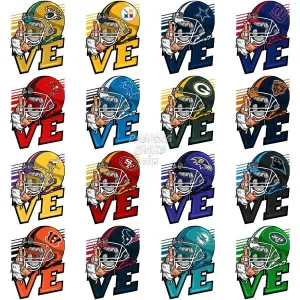 32 LOVE Football Designs Bundle PNG