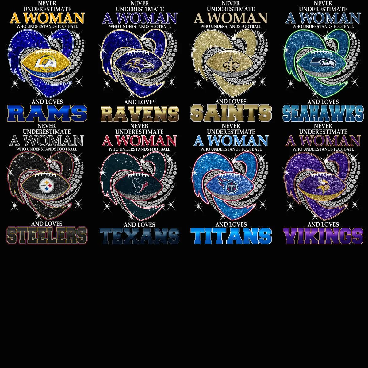 32 Woman Who Understands Football Teams Designs Bundle PNG