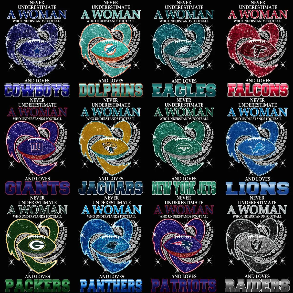 32 Woman Who Understands Football Teams Designs Bundle PNG