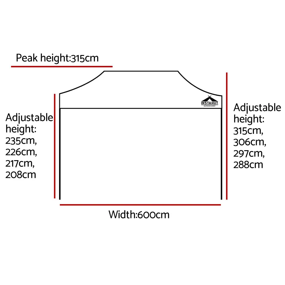 3x6m UV Water-Resistant Gazebo Tent, Adjustable Heights, Instahut