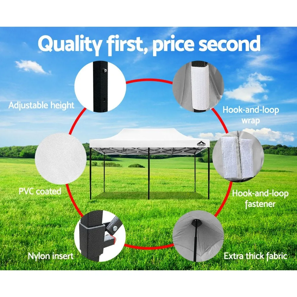 3x6m UV Water-Resistant Gazebo Tent, Adjustable Heights, Instahut