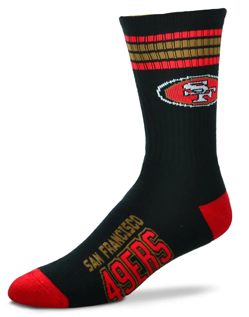 4 Stripe Deuce San Francisco 49er Crew Socks - Large