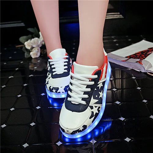 7ipupas 2017 Fashion basket Led shoes for adults Men Unisex Luminous light up shoes for adults glowing chaussure led Shoes Femme