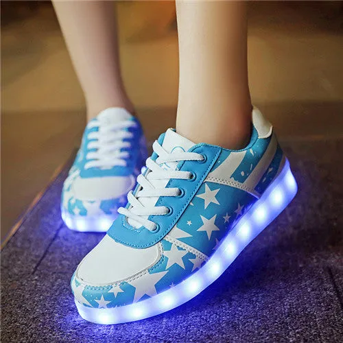 7ipupas 2017 Fashion basket Led shoes for adults Men Unisex Luminous light up shoes for adults glowing chaussure led Shoes Femme