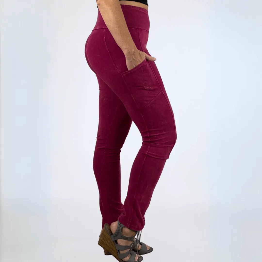 A Perfect Fit Mineral Washed Pocket Leggings Made in USA