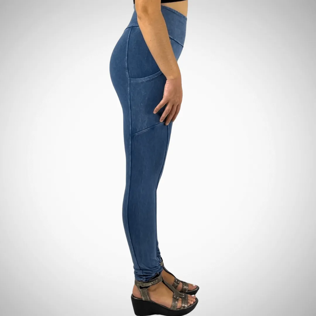 A Perfect Fit Mineral Washed Pocket Leggings Made in USA