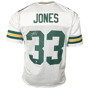 Aaron Jones Signed Green Bay White Football Jersey (Beckett)