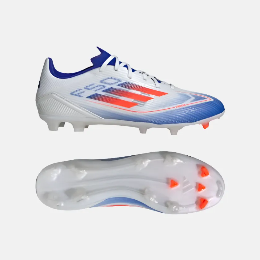 Adidas F50 League Firm Multi Ground Men's Football Shoes -Cloud White/Solar Red/Lucid Blue