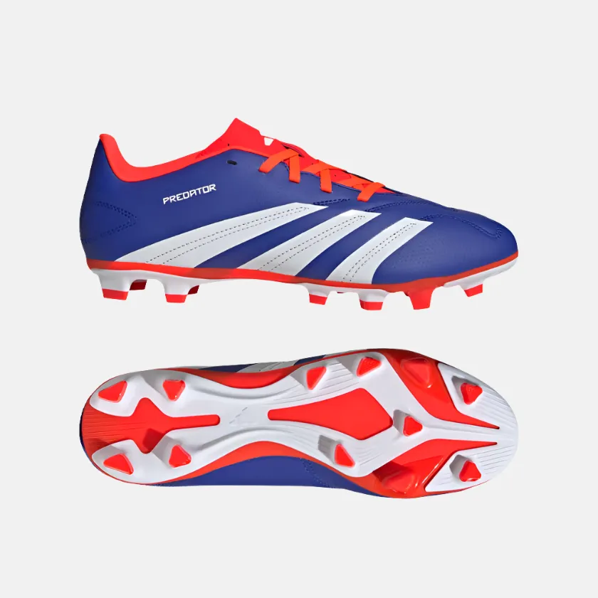 Adidas Predator Club Flexible Ground Unisex Football Shoes -Lucid Blue/Cloud White/Solar Red