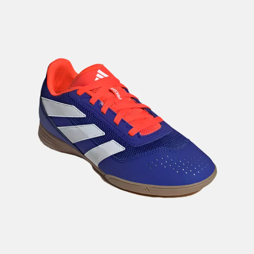 Adidas Predator Club Indoor Sala Kids Unisex Football Shoes (8-14 Year) -Cloud White/Lucid Blue/Solar Red