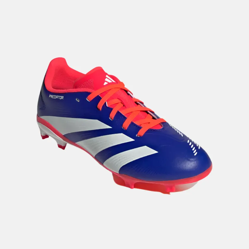 Adidas Predator League Firm Ground Kids Unisex Football Shoes -Lucid Blue/Cloud White/Solar Red