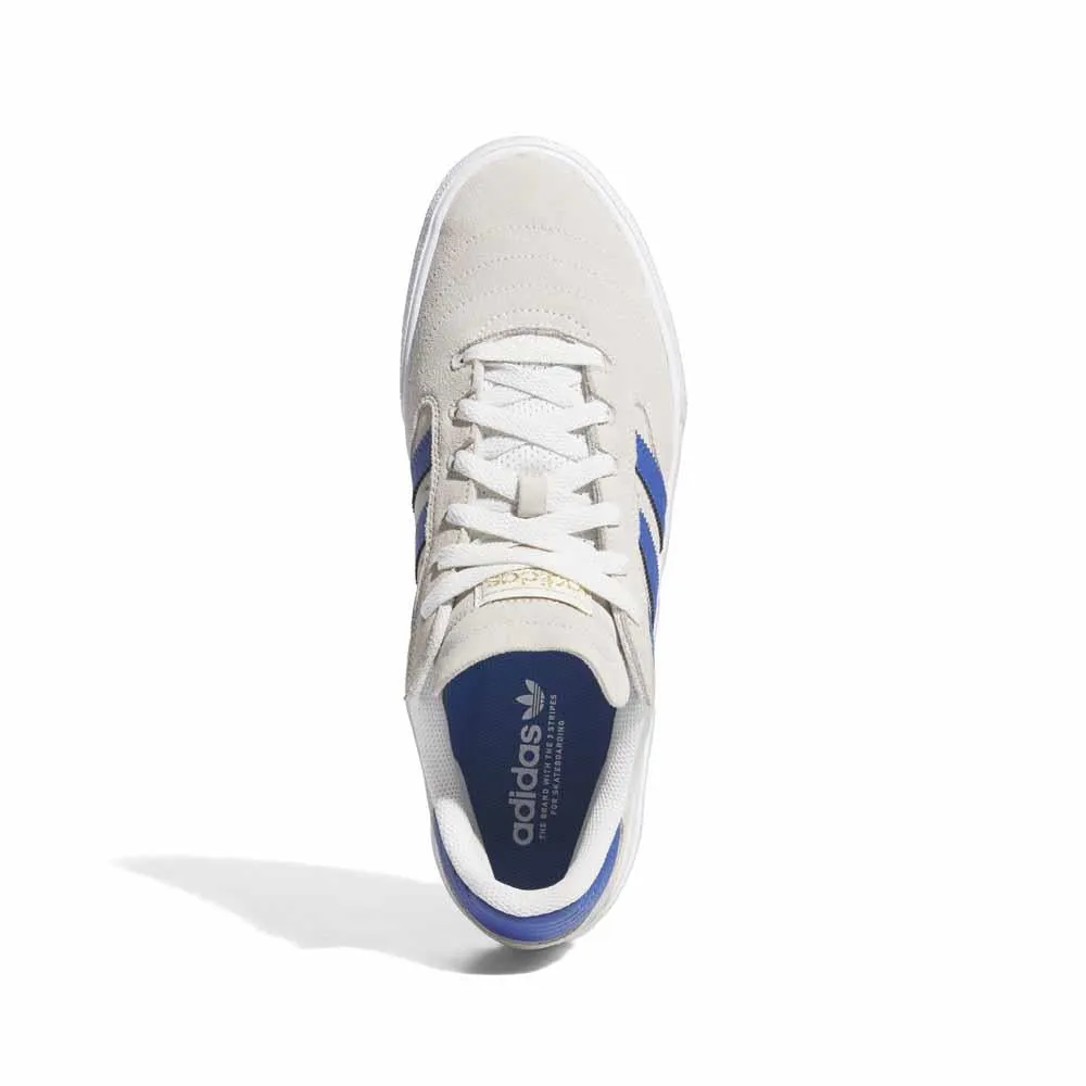 Adidas Skateboarding Busenittz Vulc 11 Crystal White Royal Blue Gold Metallic Skate Shoes