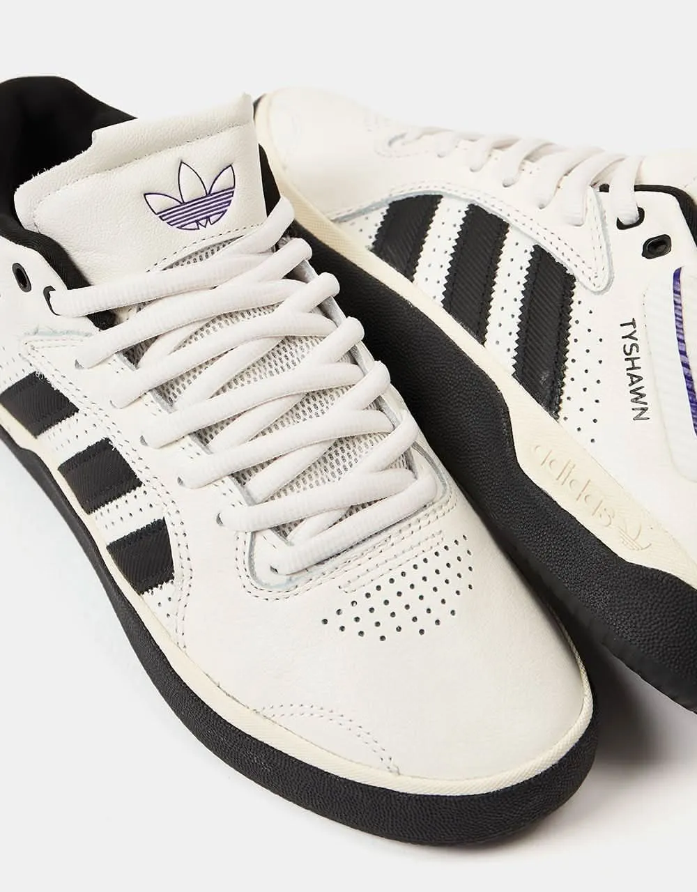 adidas Tyshawn Skate Shoes - Cloud White/Core Black/Collegiate Purple