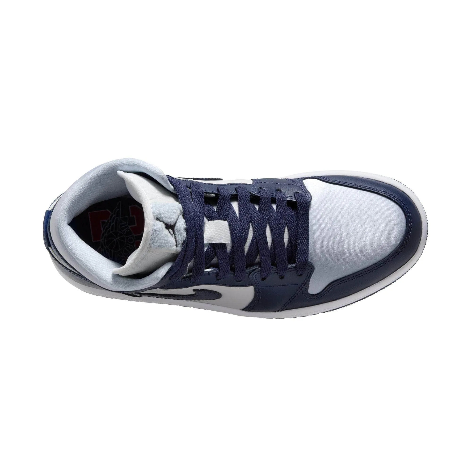 Air Jordan 1 Mid SE "Football Grey White Midnight Navy" - Women's