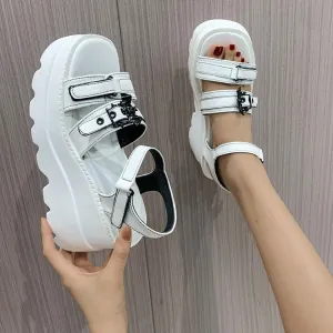 Amozae-  Women's Platform Sandals Fashion Punk Gothic Wedge Sandals Women Platform Casual Woman High Heels Sandales Femmes Été