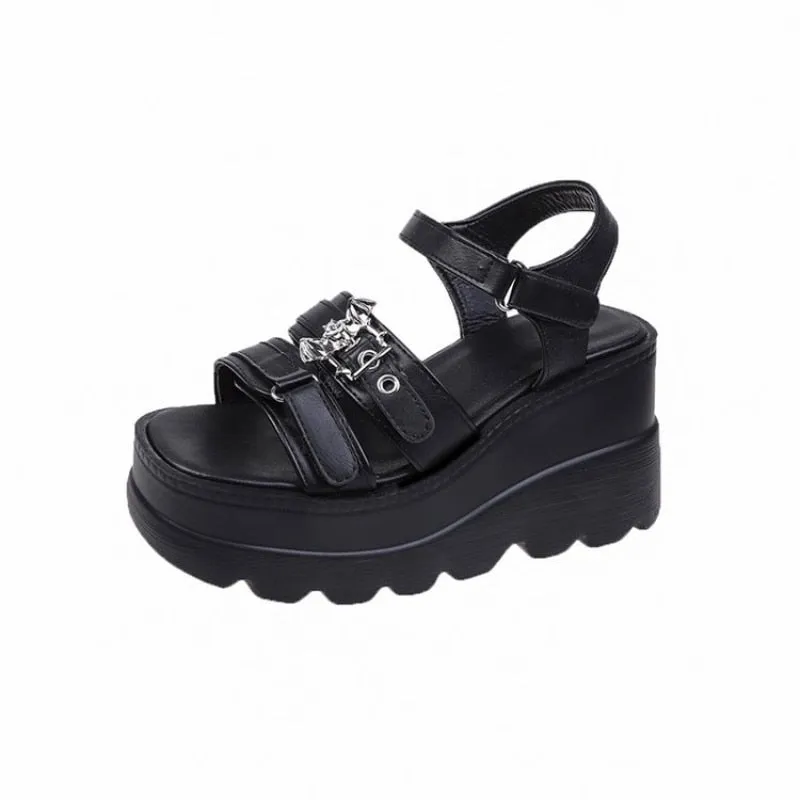 Amozae-  Women's Platform Sandals Fashion Punk Gothic Wedge Sandals Women Platform Casual Woman High Heels Sandales Femmes Été