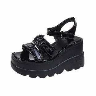 Amozae-  Women's Platform Sandals Fashion Punk Gothic Wedge Sandals Women Platform Casual Woman High Heels Sandales Femmes Été