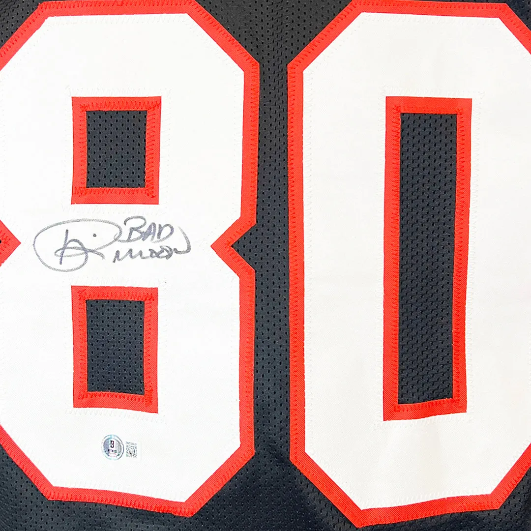 Andre Rison Signed Bad Moon Inscription Atlanta Black Football Jersey (Beckett)