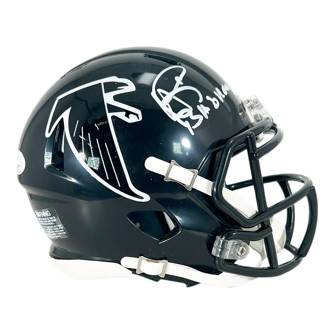 Andre Rison Signed Bad Moon Inscription Atlanta Falcons Throwback 90-02 Speed Mini Football Helmet (JSA)