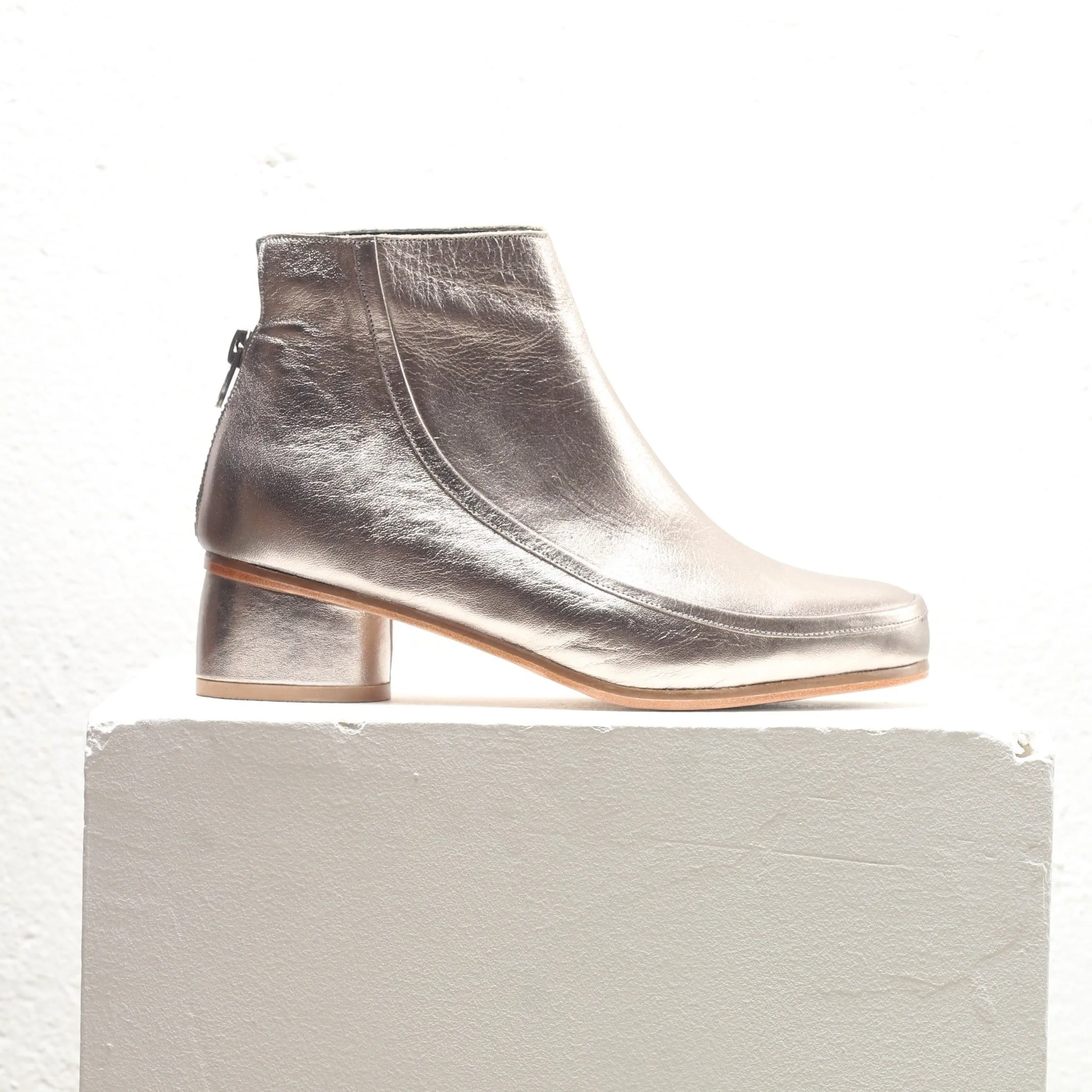 Aphrodite Silver Ankle Boots