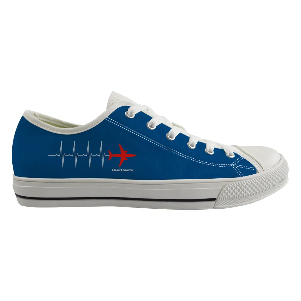 Aviation Heartbeats Designed Canvas Shoes (Men)