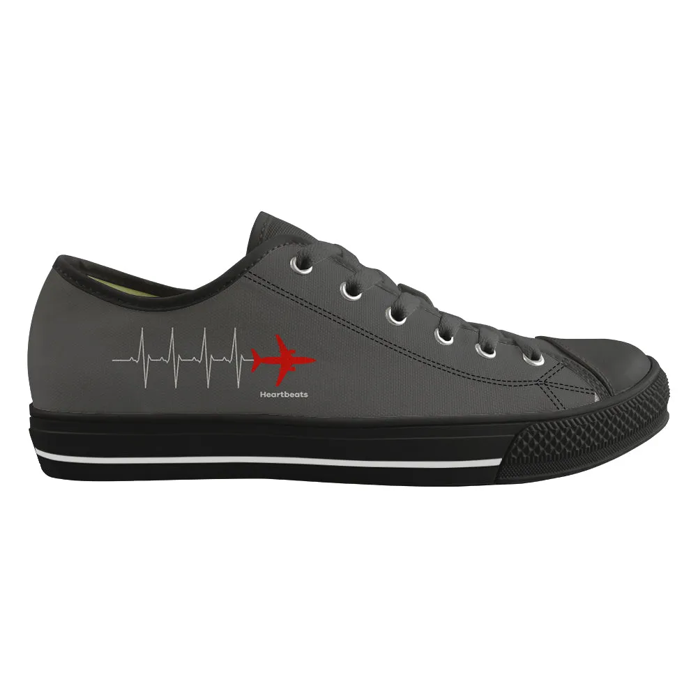 Aviation Heartbeats Designed Canvas Shoes (Men)