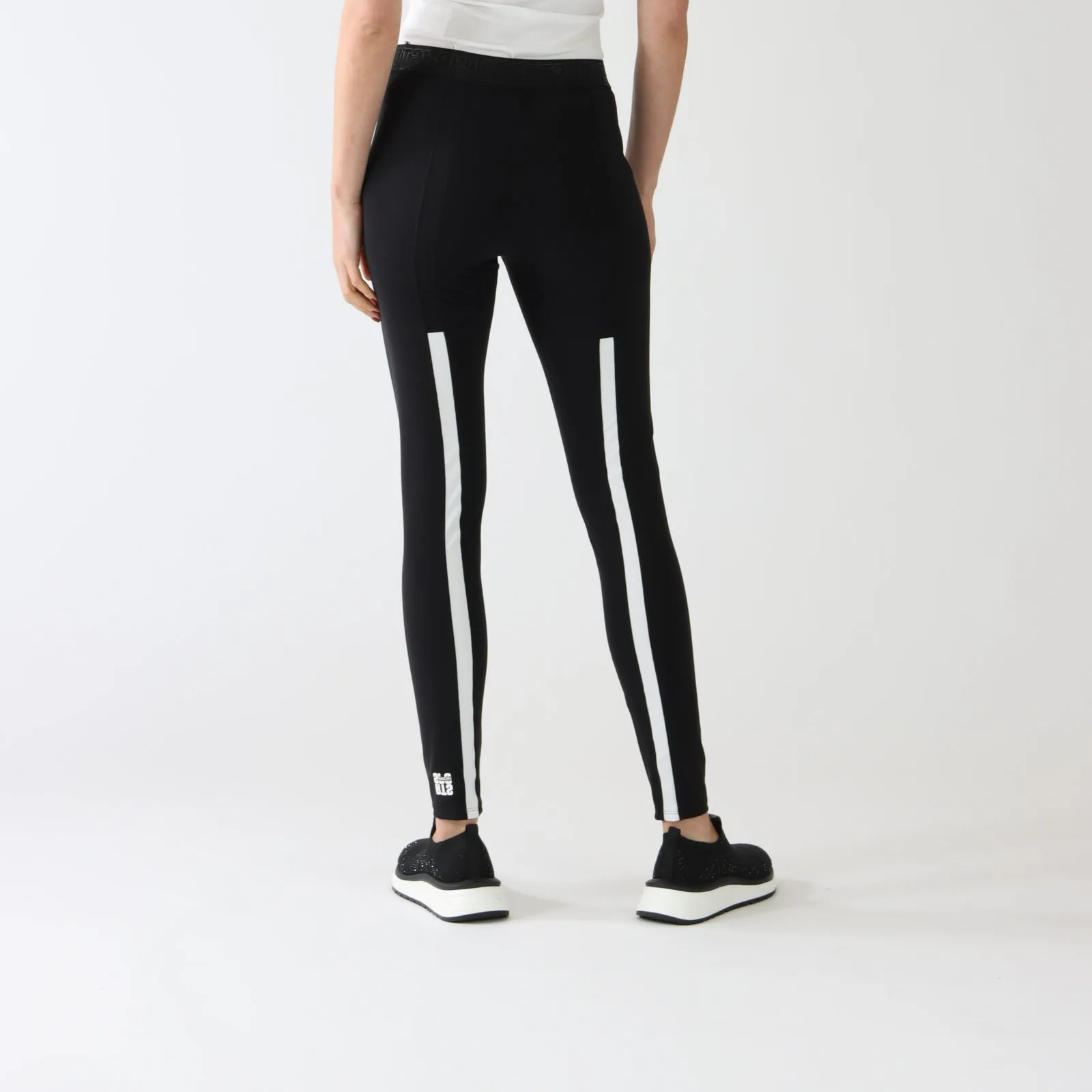 Black Leggings With White Stripes