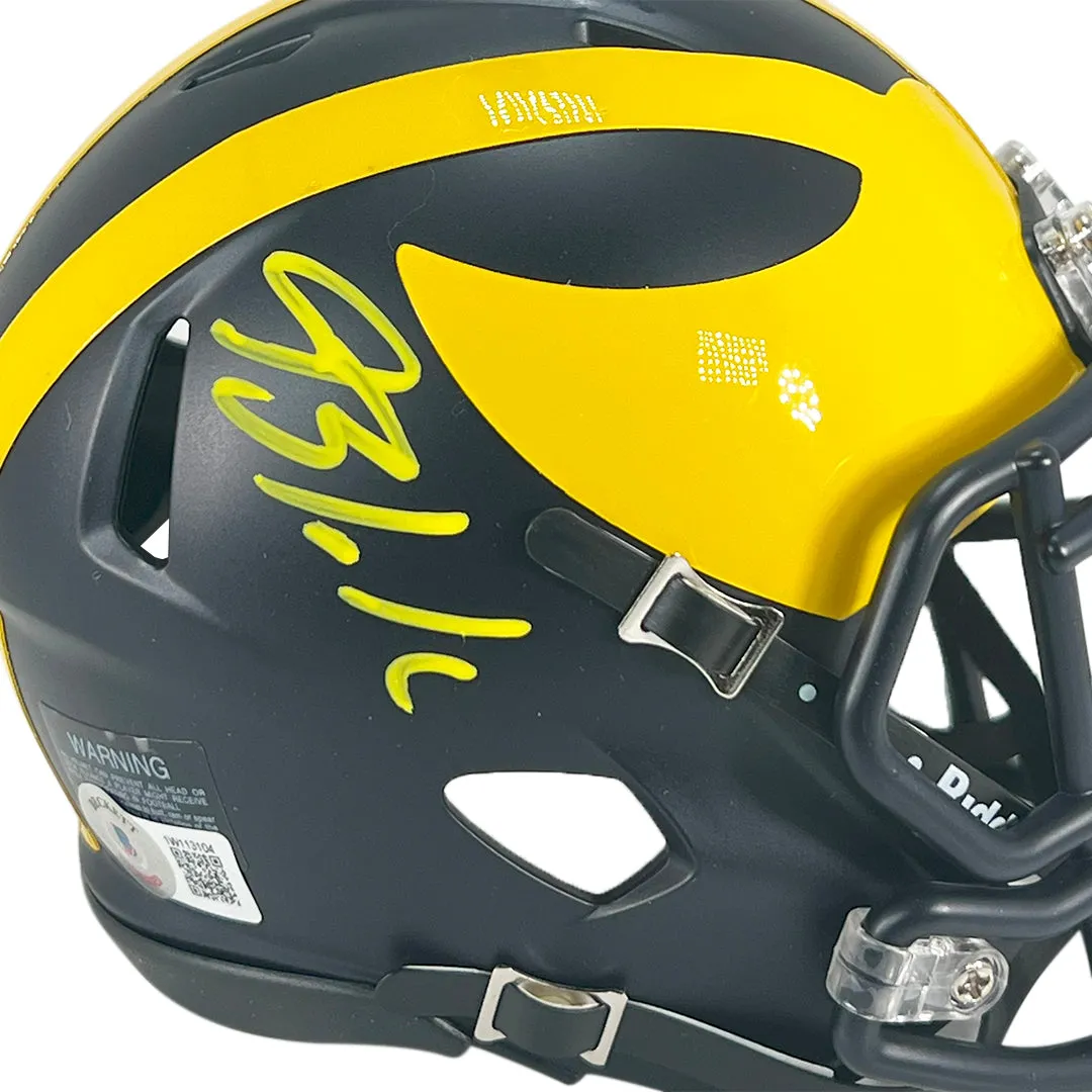 Blake Corum Signed Michigan Wolverines Speed Mini Football Helmet (Beckett)