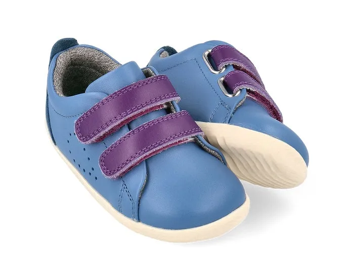 Bobux Grass Court Elemental Blue Purple Velcro Kids Shoes