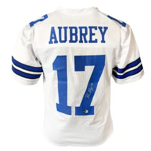 Brandon Aubrey Signed Dallas White Football Jersey (Beckett)