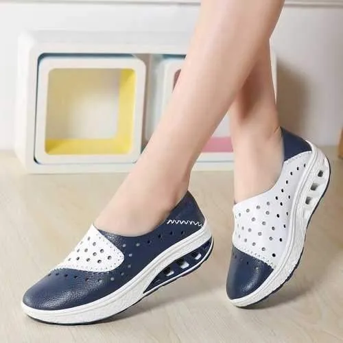 Breathable Hollow Rocker Sole Platform Shoes