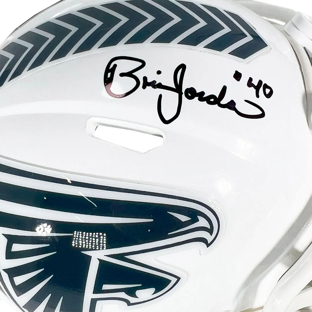 Brian Jordan Signed Atlanta Falcons Salute to Service 2024 Mini Football Helmet (Beckett)