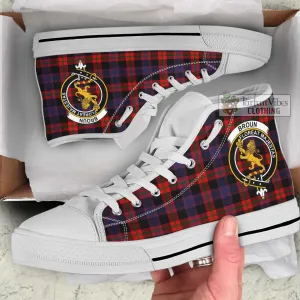 Broun Modern Tartan High Top Shoes with Family Crest