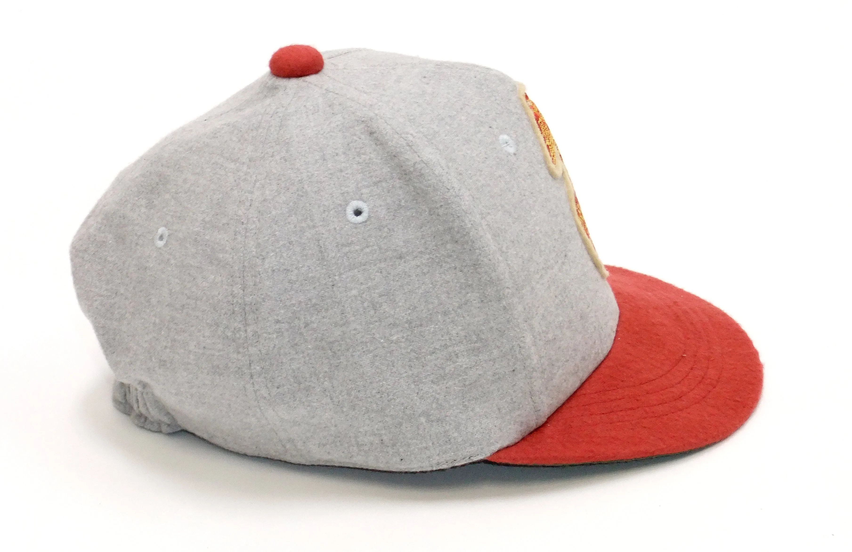 Buzz Rickson Cap Men's Casual Military Style Short Brim Baseball Hat BR02788 113 Heather-Gray/Red