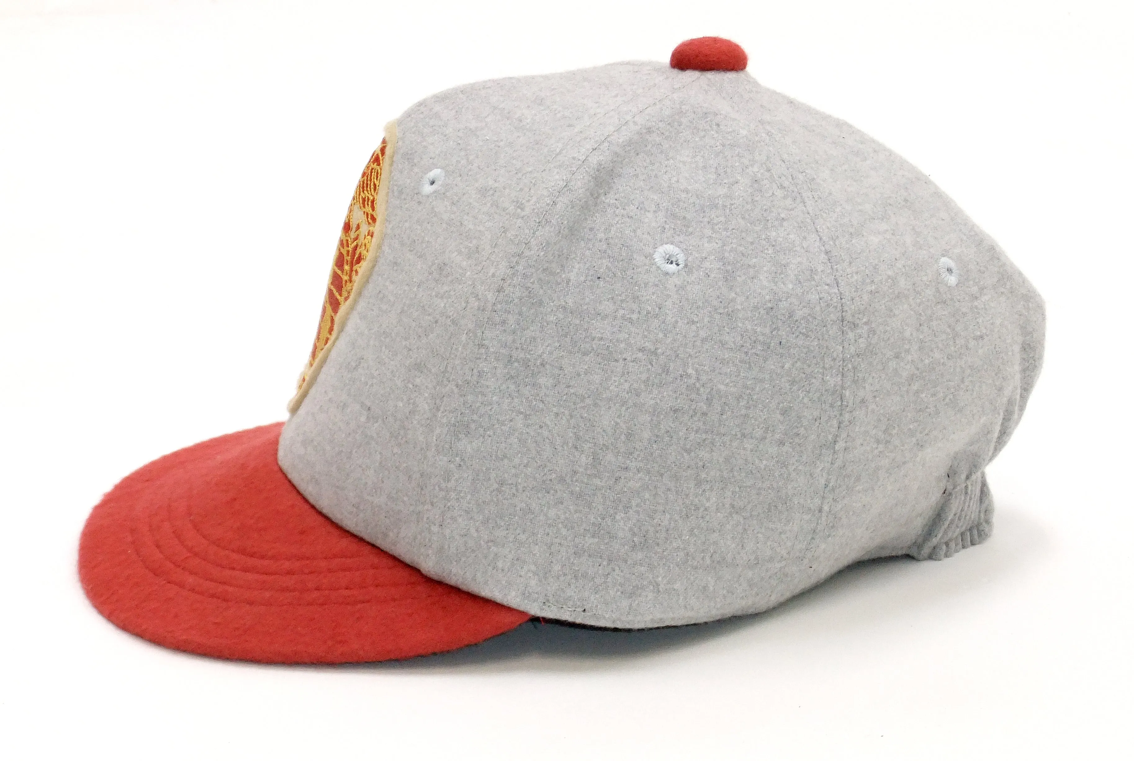 Buzz Rickson Cap Men's Casual Military Style Short Brim Baseball Hat BR02788 113 Heather-Gray/Red