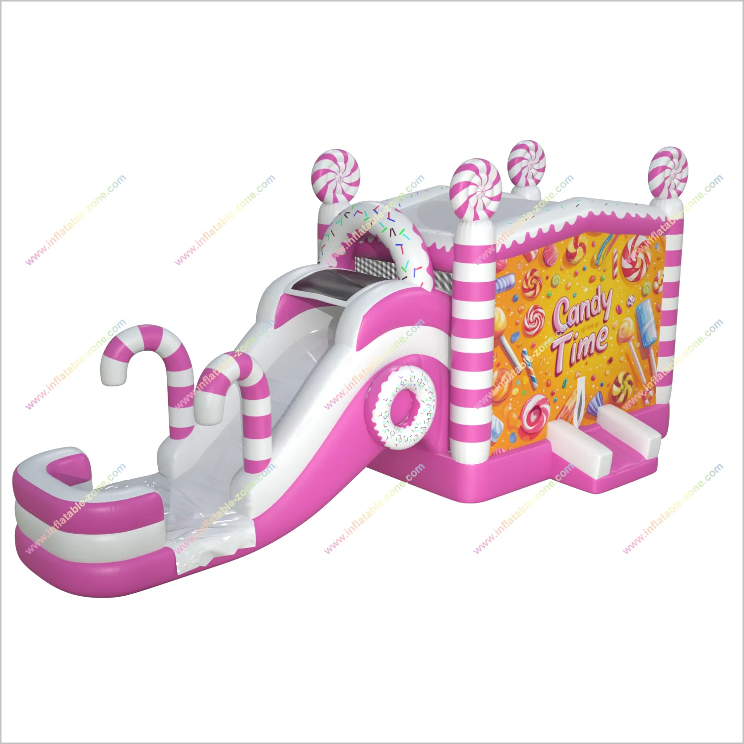 Candy Time Jumping House Water Slide Combo Sports Bouncy Castle With Waterslide Inflatables For Rent Near Me