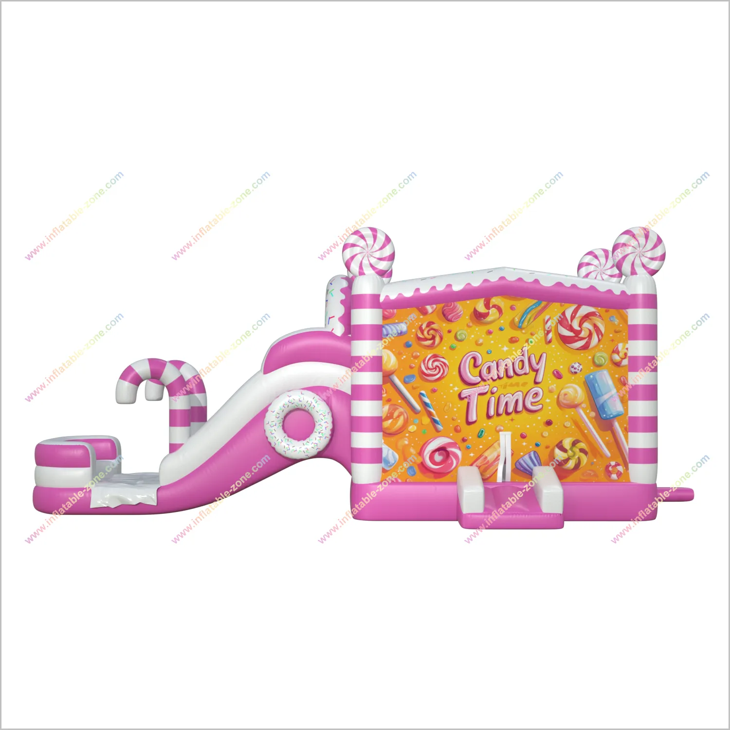 Candy Time Jumping House Water Slide Combo Sports Bouncy Castle With Waterslide Inflatables For Rent Near Me