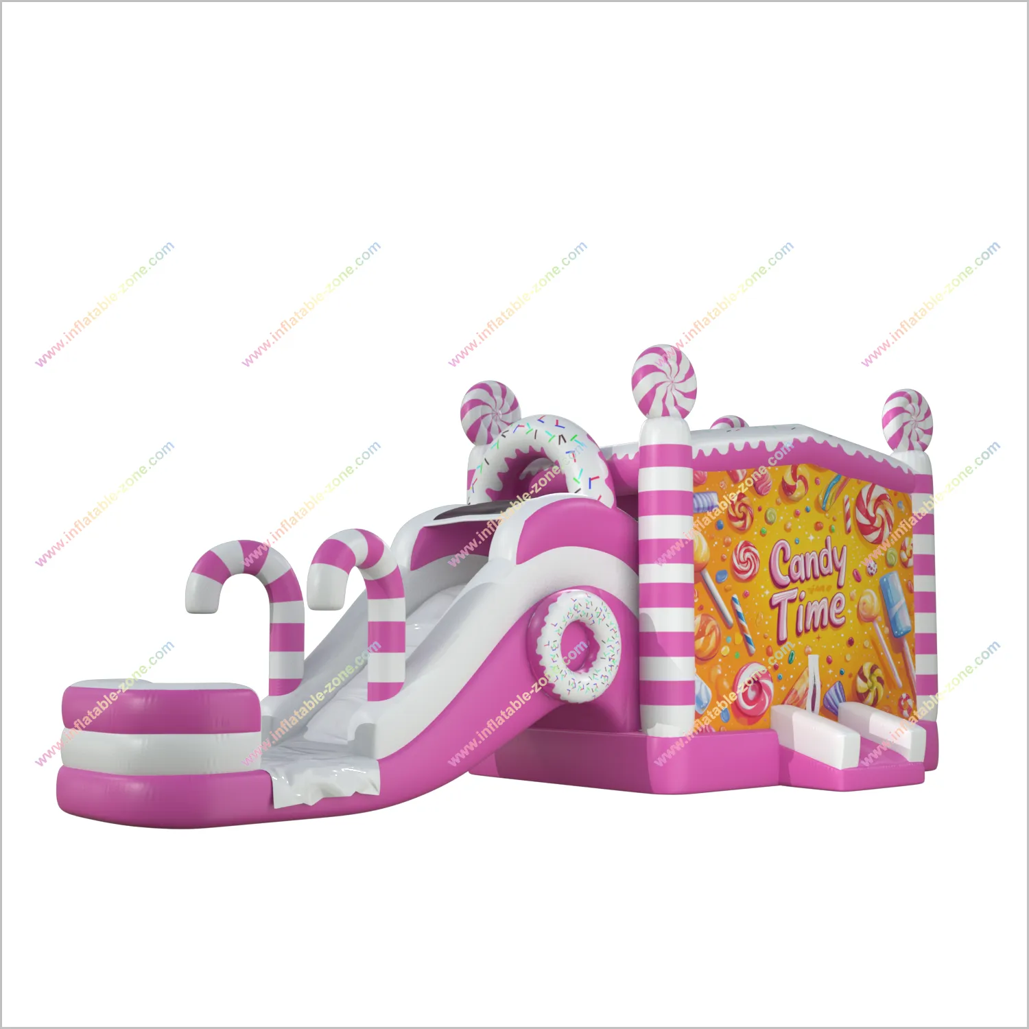 Candy Time Jumping House Water Slide Combo Sports Bouncy Castle With Waterslide Inflatables For Rent Near Me