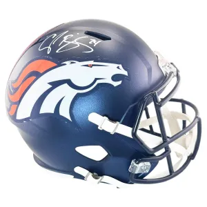 Champ Bailey Signed Denver Broncos Speed 2024 Full-Size Replica Football Helmet (Beckett)