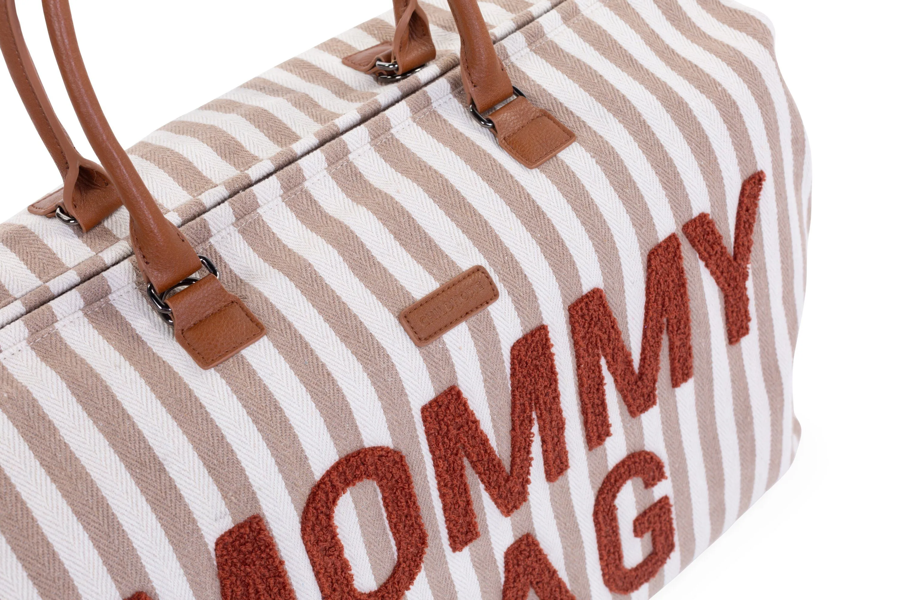 Childhome Weekend Bag Mommy Bag Nursing Bag | Stripes Nude /Terracotta