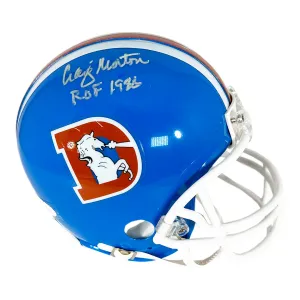 Craig Morton Signed 1988 Inscription Denver Broncos Throwback 75-96 Mini Football Helmet (JSA)