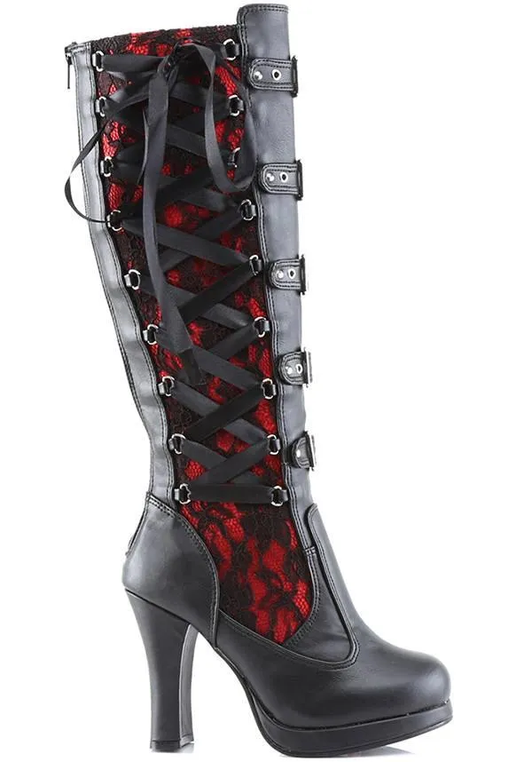 CRYPTO-106 [Black/Red] | BOOTS [PREORDER]