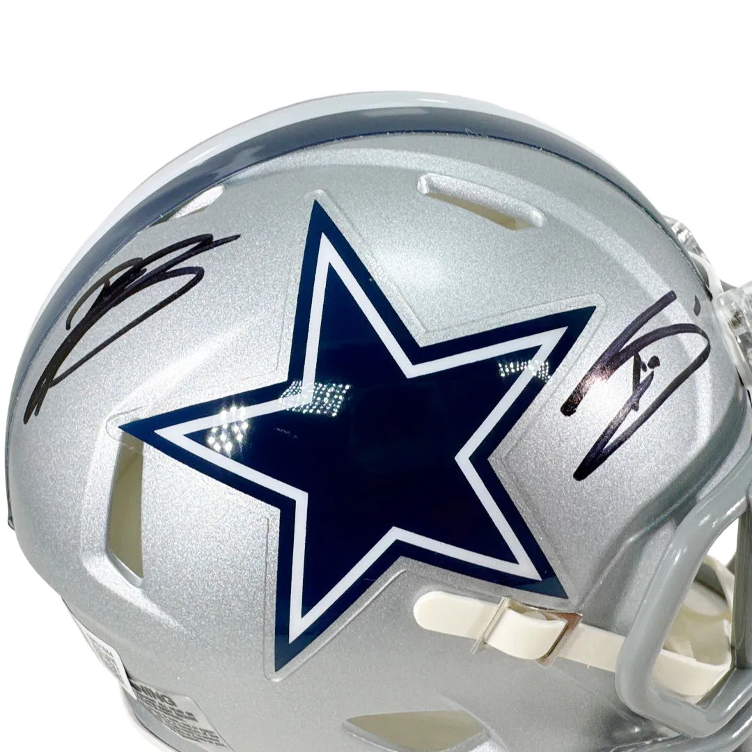 Daron Bland and Trevon Diggs Signed Dallas Cowboys Speed Mini Football Helmet (Beckett)