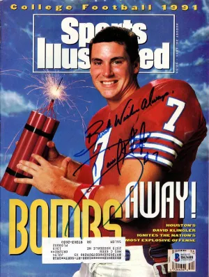 David Klingler Autographed Sports Illustrated Magazine Houston Cougars Beckett BAS #B63688