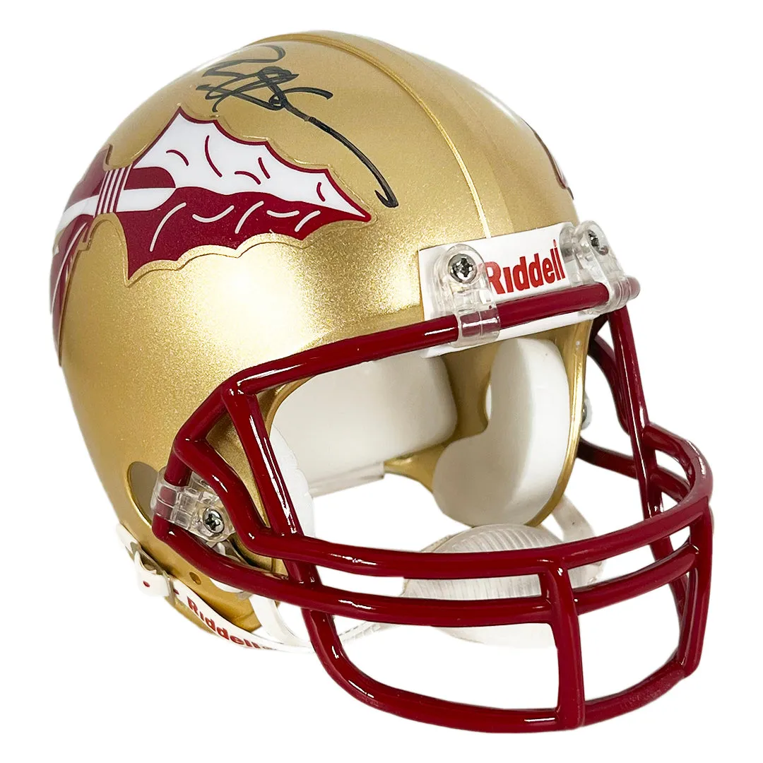 Deion Sanders Signed Florida State Seminoles Mini Football Helmet (JSA)