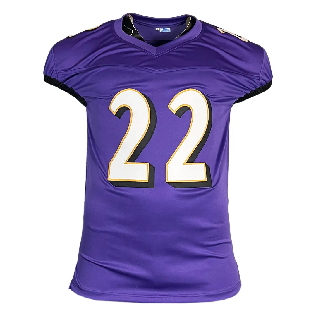 Derrick Henry Signed Baltimore Purple Football Jersey (Beckett)